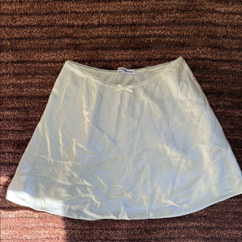 Reformation Edda Silk Skirt